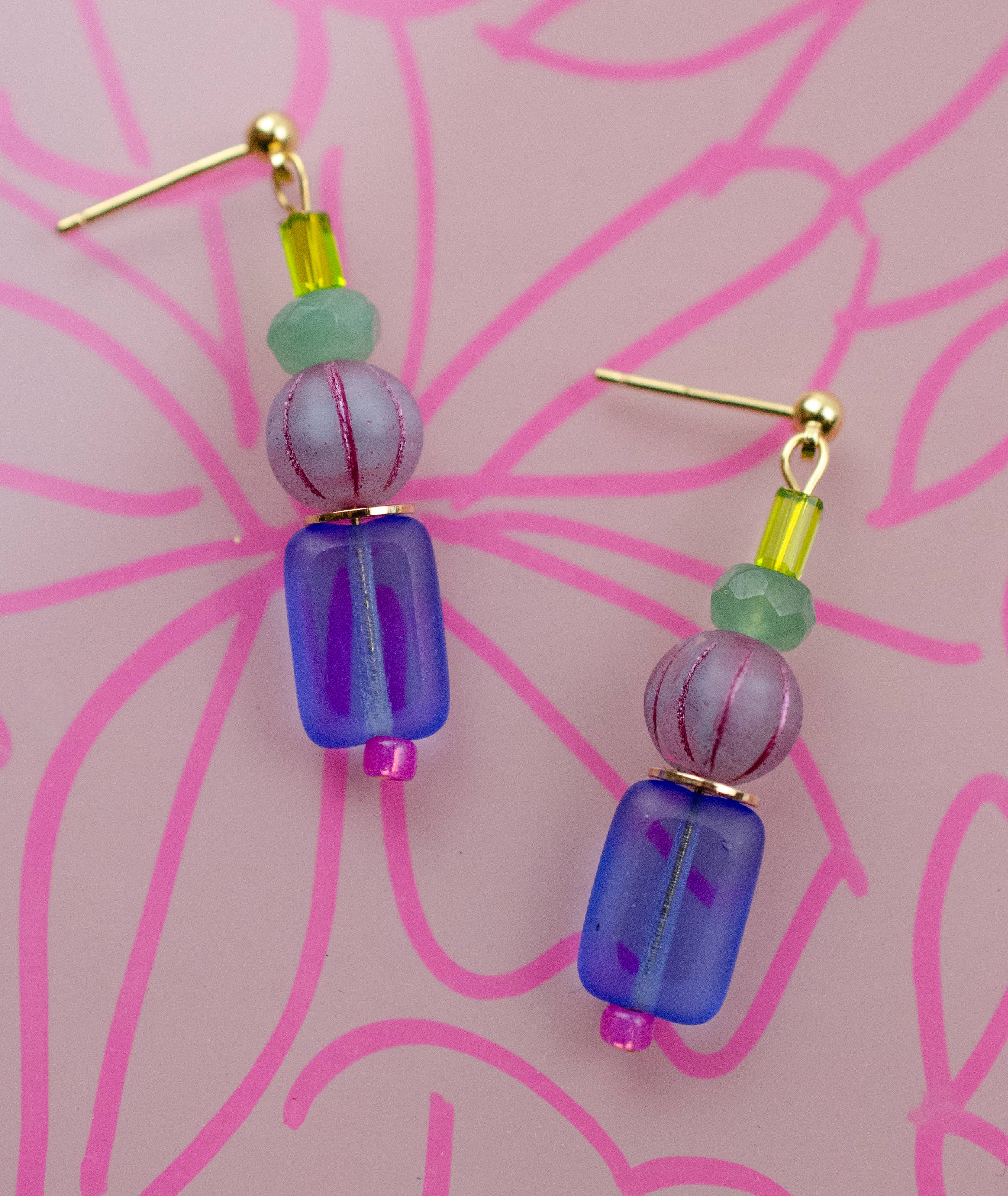 Jill Makes - Vendita all'ingrosso Orecchini pendenti - Orecchini con perline multicolori blu3