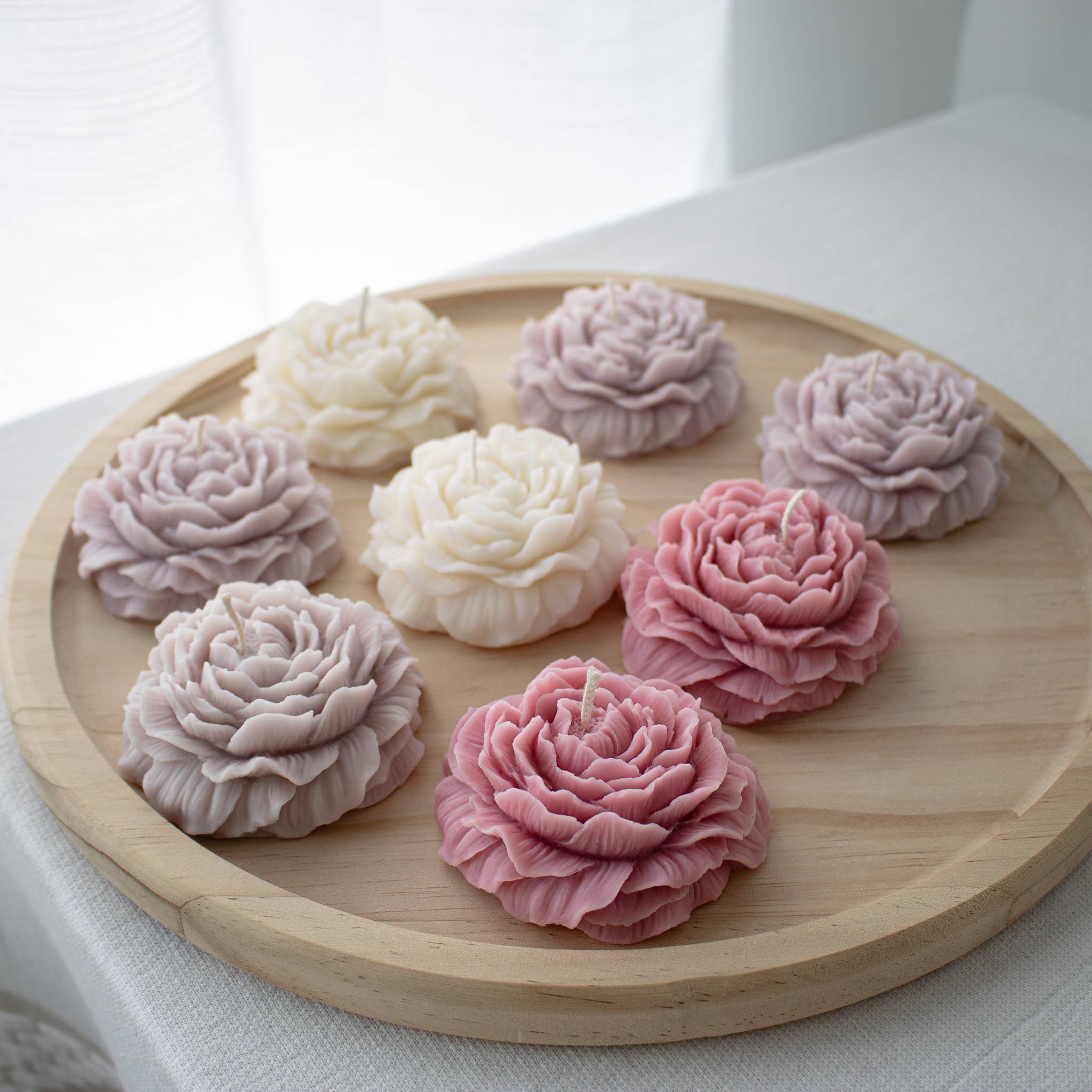 Glowing Harmony Candle Co - Venta al por mayor Velas de diseño llamativo - Vela de Peonía, Vela de Flor en Flor, Decoración Floral para el Hogar6