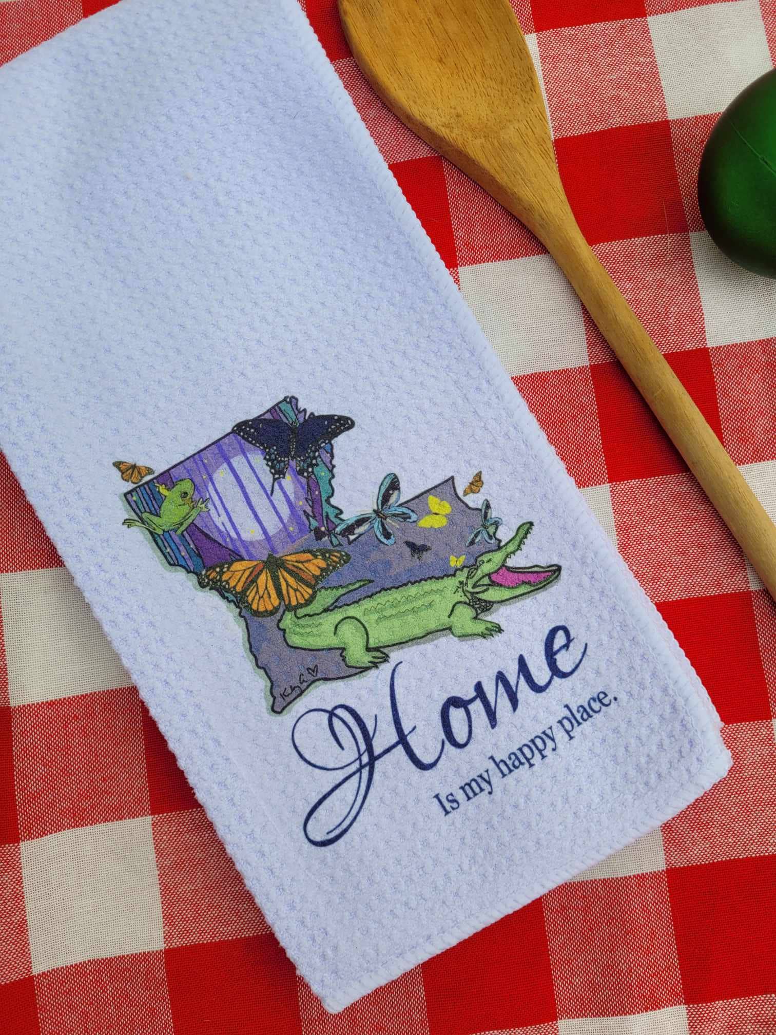 Kelly Airhart Studios - Wholesale Tea Towel - Louisiana Tea Towel. Home is My Happy Place.5