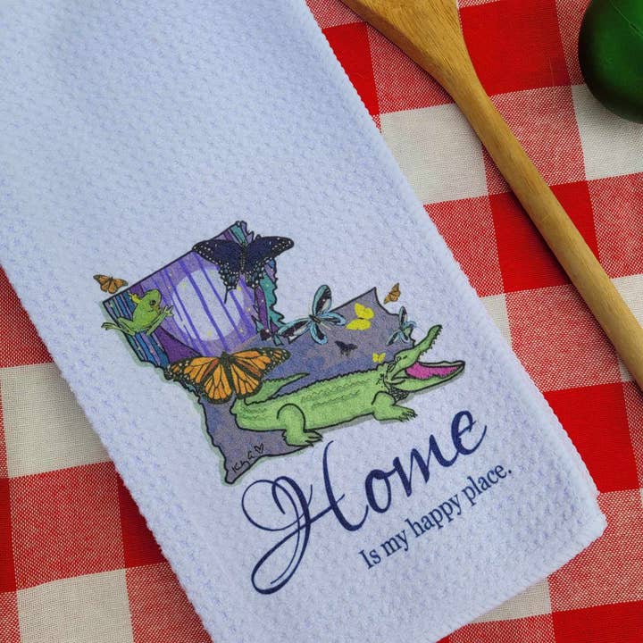 Kelly Airhart Studios - Wholesale Tea Towel - Louisiana Tea Towel. Home is My Happy Place.5
