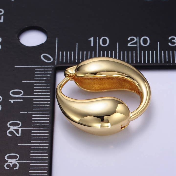Aim Eternal - Wholesale Hoop Earrings - 24k Gold Filled Minimalist Molten Hoop Earrings | Q-104
