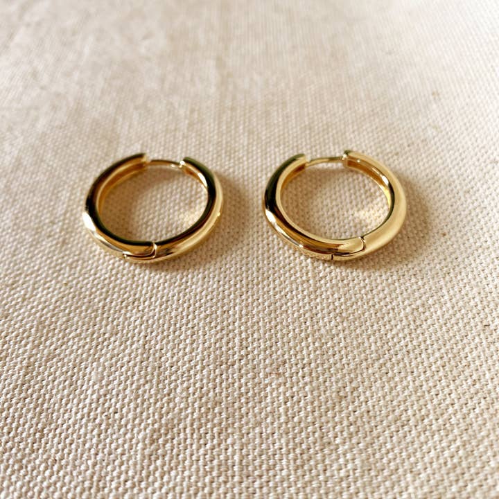 GoldFi - Wholesale Hoop Earrings - 18k Gold Filled Rounded Polished Clicker