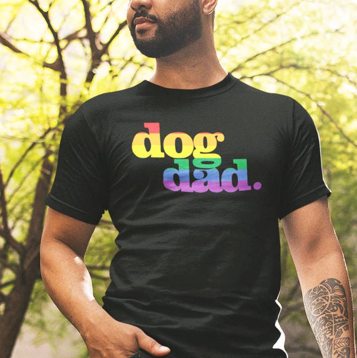 Rainbow Dog Dad Tee for wholesale by PAWZ
