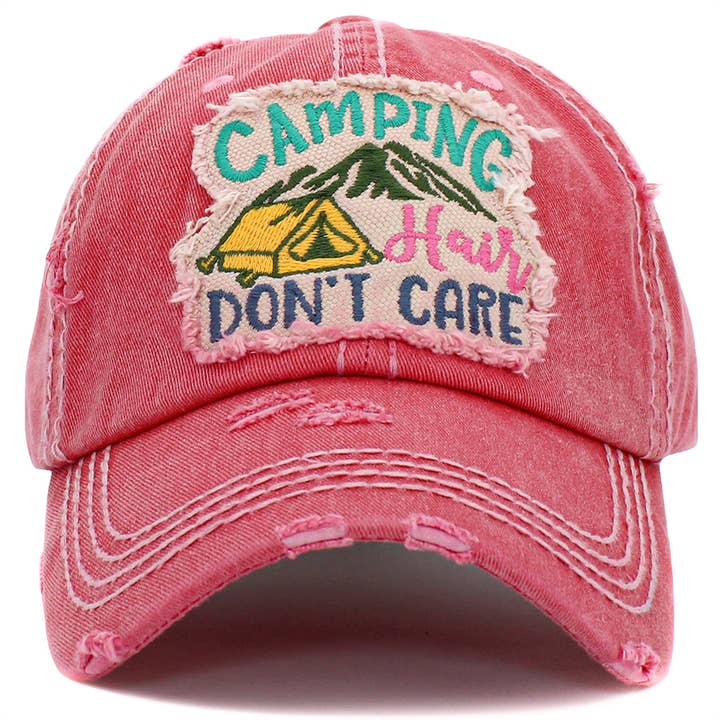 Your Fashion Wholesale - Wholesale Baseball Cap - Women's - Camping Hair Don't Care Hat
