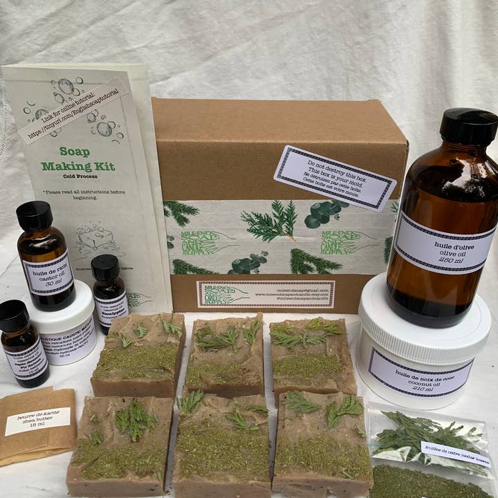 Kit de fabrication de savon à faire soi-même - Forrest Bathing - procédé à froid pour la vente par Mile-End Soap & Candle Supply
