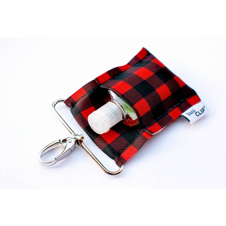 LippyClip Lip Balm Holder - Wholesale Hand sanitiser - Buffalo Plaid SaniClip Hand Sanitizer Holder