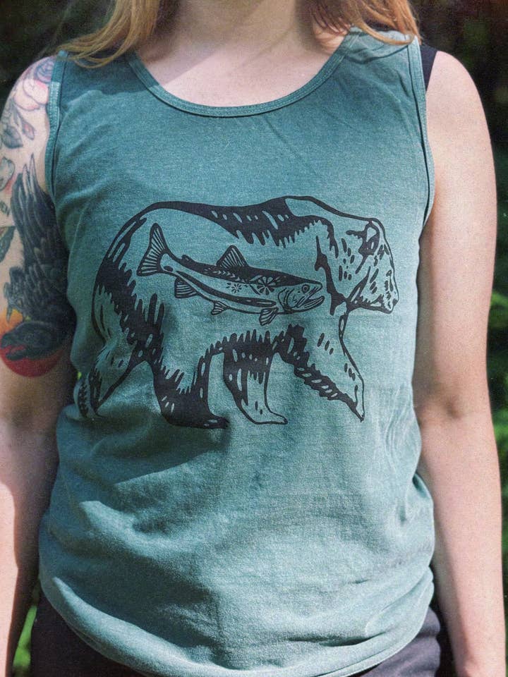 River Bear Tank Top for wholesale by Moody Moon Company