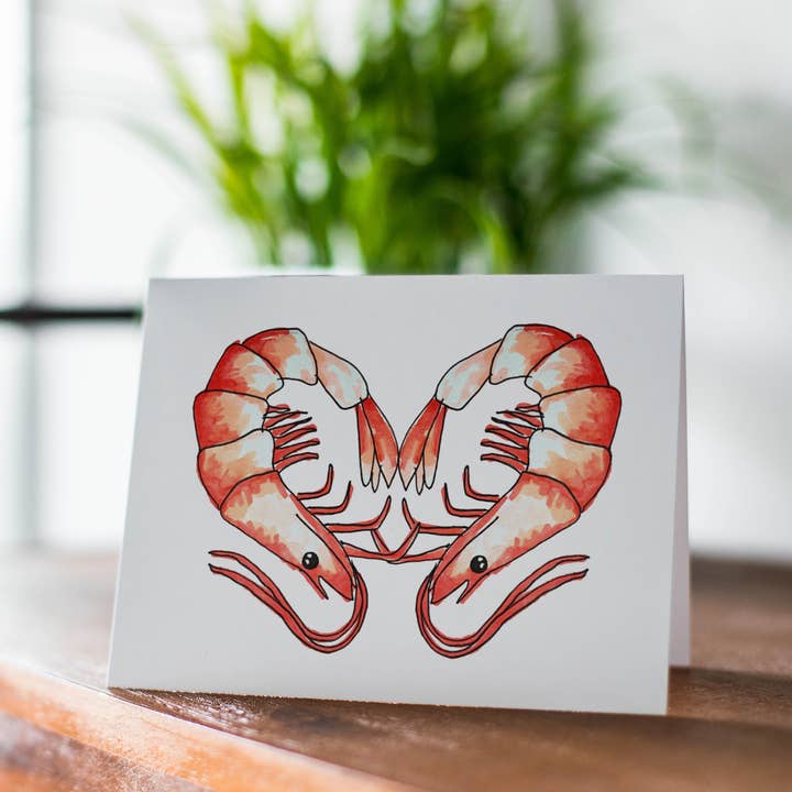 Carte de vœux Shrimp Love pour la vente par Cute Salute