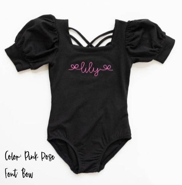 Cheeky Plum - Wholesale Leotard - Kids - Puff Sleeve Leotard - Black Magic5