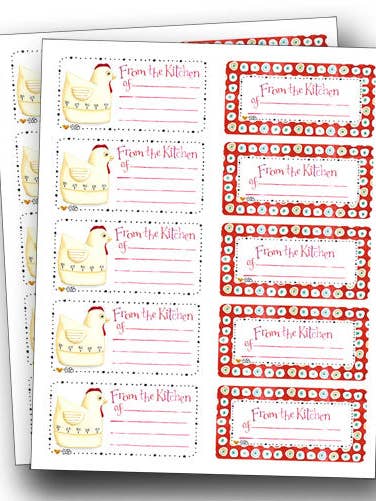 "From the Kitchen of" Labels for wholesale by Susan Branch Studios
