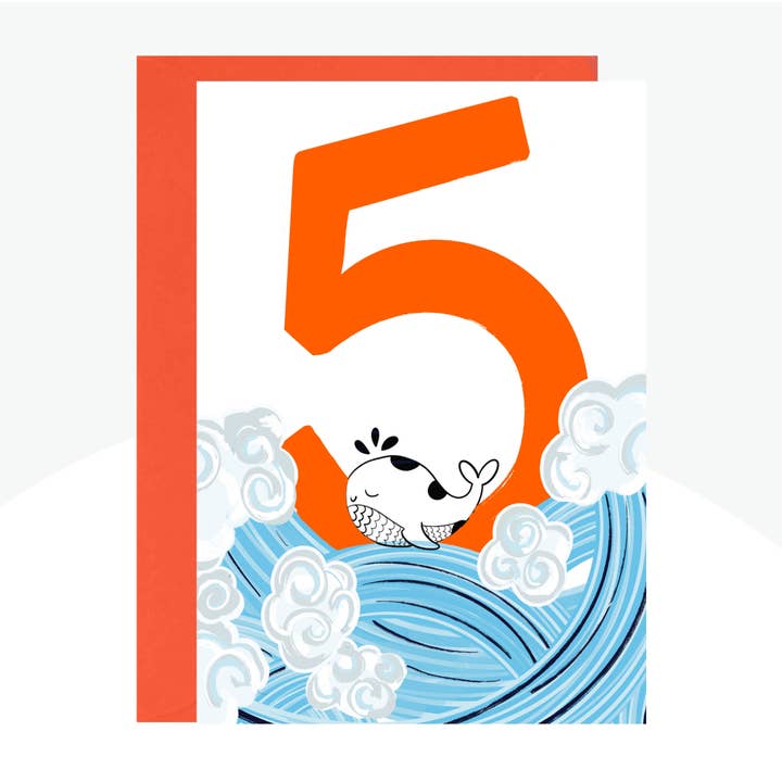 Cartão Neon Print Age 5 por atacado de Lottie Simpson