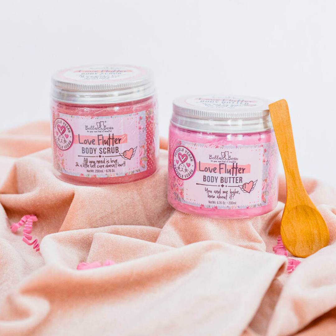 Bella & Bear - Wholesale Soap Set - Love Flutter Gift Set | Body Scrub | Body Butter | Women1