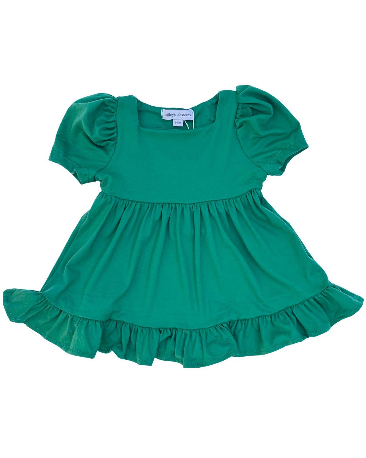 Bailey's Blossoms – wholesale Dress – Kids – Phoebe Ruffle Dress - Christmas Green1