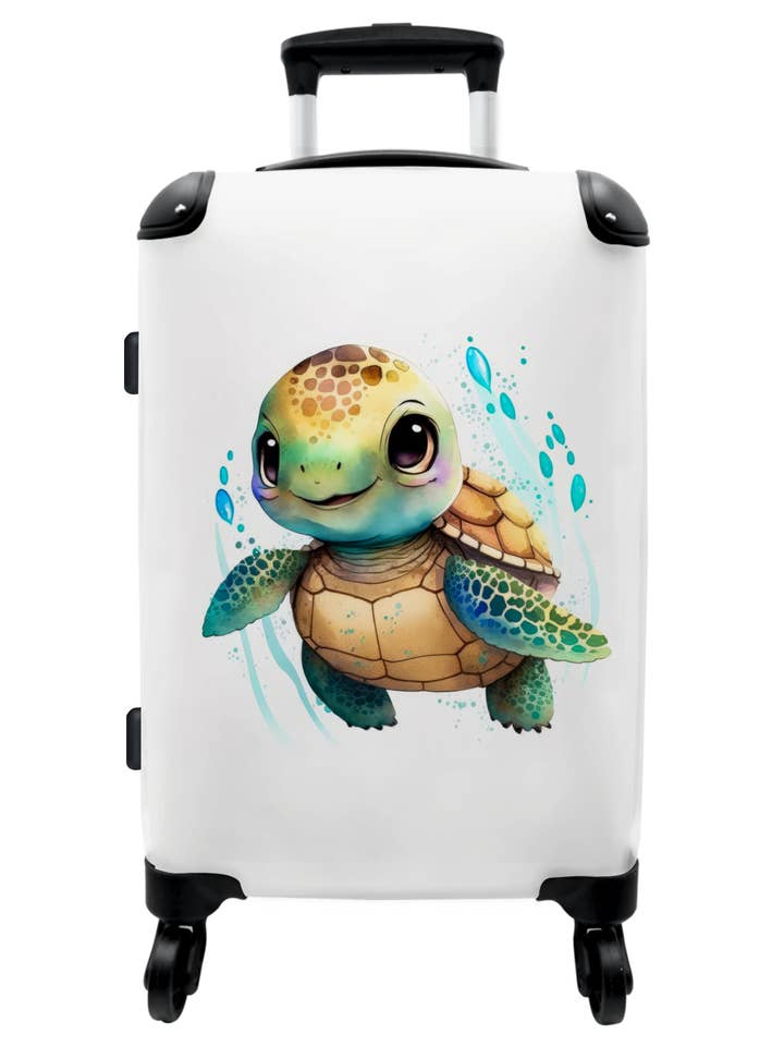 Koffer - Schildpad - Waterverf - Kleuren - Dieren voor wholesale door MuchoWow
