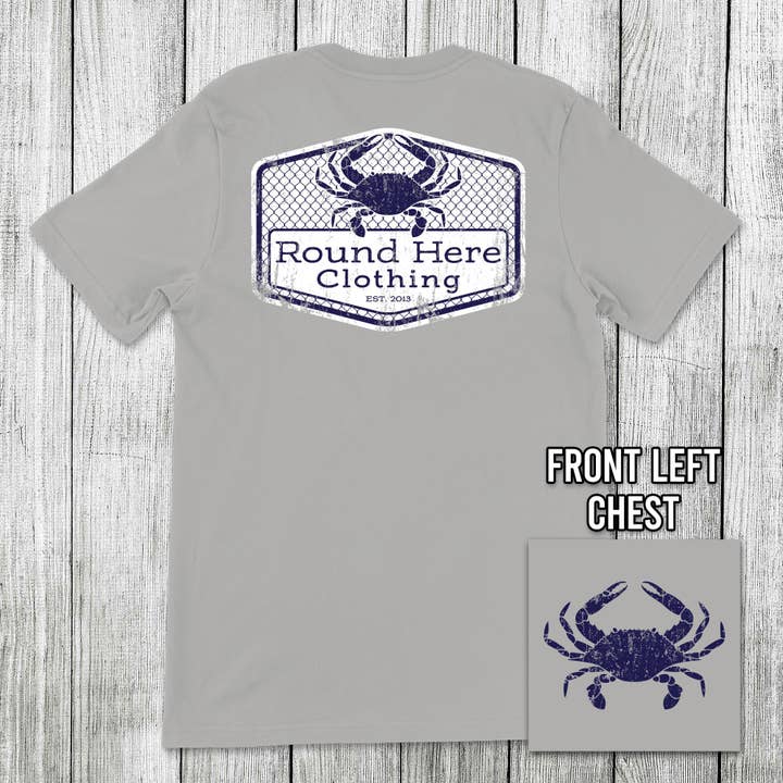 'Round Here Clothing Blue Crab for wholesale by The Old North State