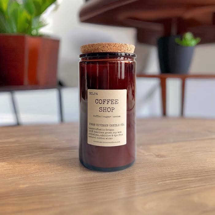 Farm Kitchen Candle Co. - Vendita all'ingrosso Candela in vasetto - Candela di soia Coffee Shop | Amber Apothecary | Grande- 14,5 oz.2