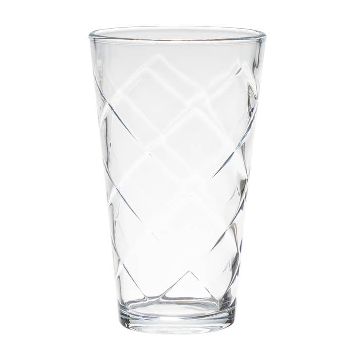GLASS TUMBLER 16.2oz CARVED for wholesale by Deluxe Import Trading