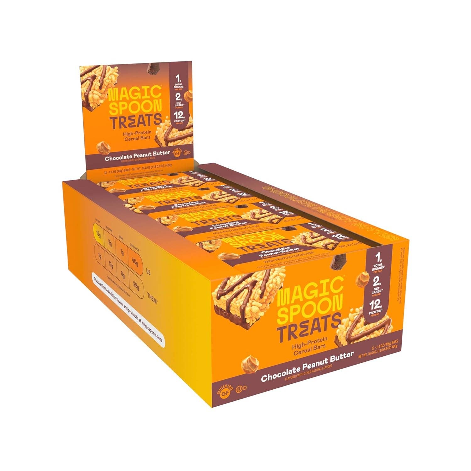 Long Island Candy Factory - Wholesale Snack Bar - Magic Spoon Protein Treat Bars Chocolate Peanut Butter 1.4 oz 12 ct