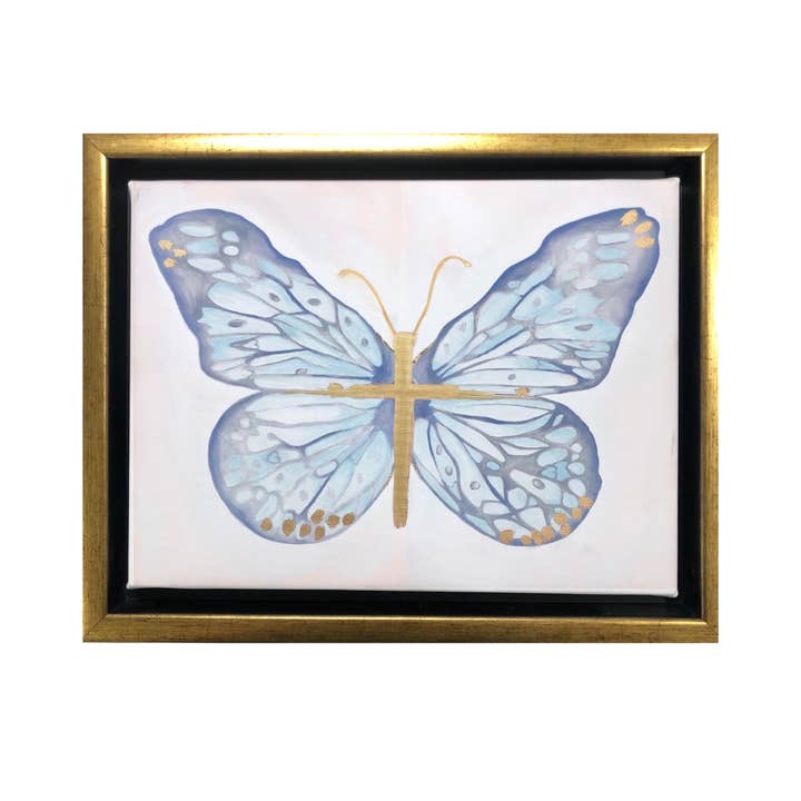 MK Decker Designs - Wholesale Art Print - Framed Mini "Classic Blue" Butterfly