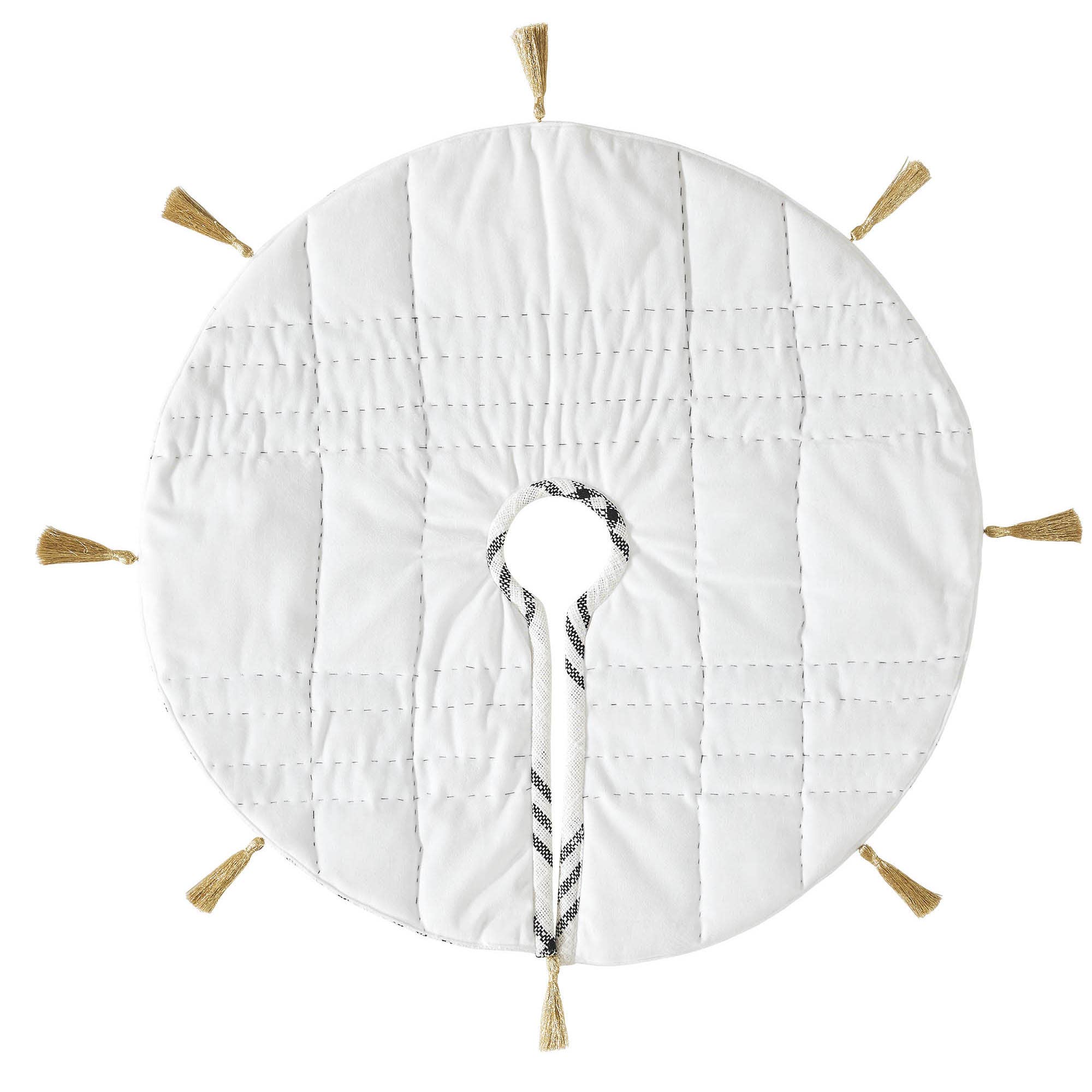 VHC Brands - Wholesale Tree Skirt - Wintergleam Black White Plaid Tree Skirt 244