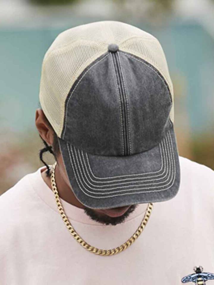 Beechfield - 6 Panel Vintage Trucker Cap for wholesale by Pierre Francis