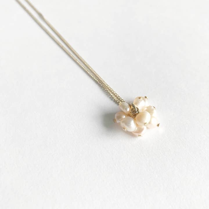 Delicate Pearl Cluster Necklace for wholesale by Hur Jewelry