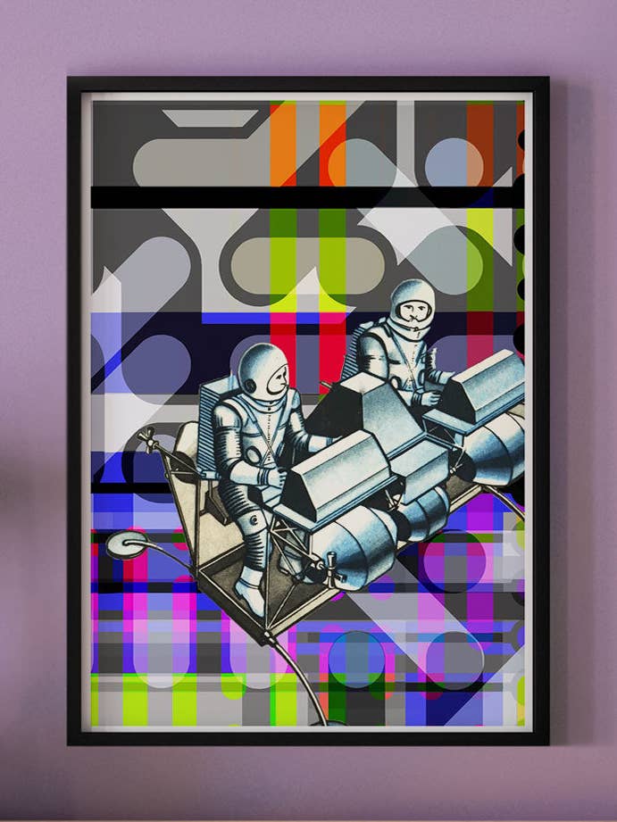 Collage mural Crash Landing pour la vente par The Underdog Print Shop