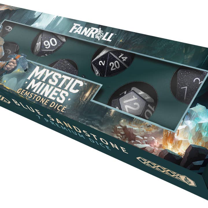 FanRoll by Metallic Dice Games - Wholesale Dice - Mystic Mines Gemstone Poly Dice Sets: UPGRADED PACKAGING