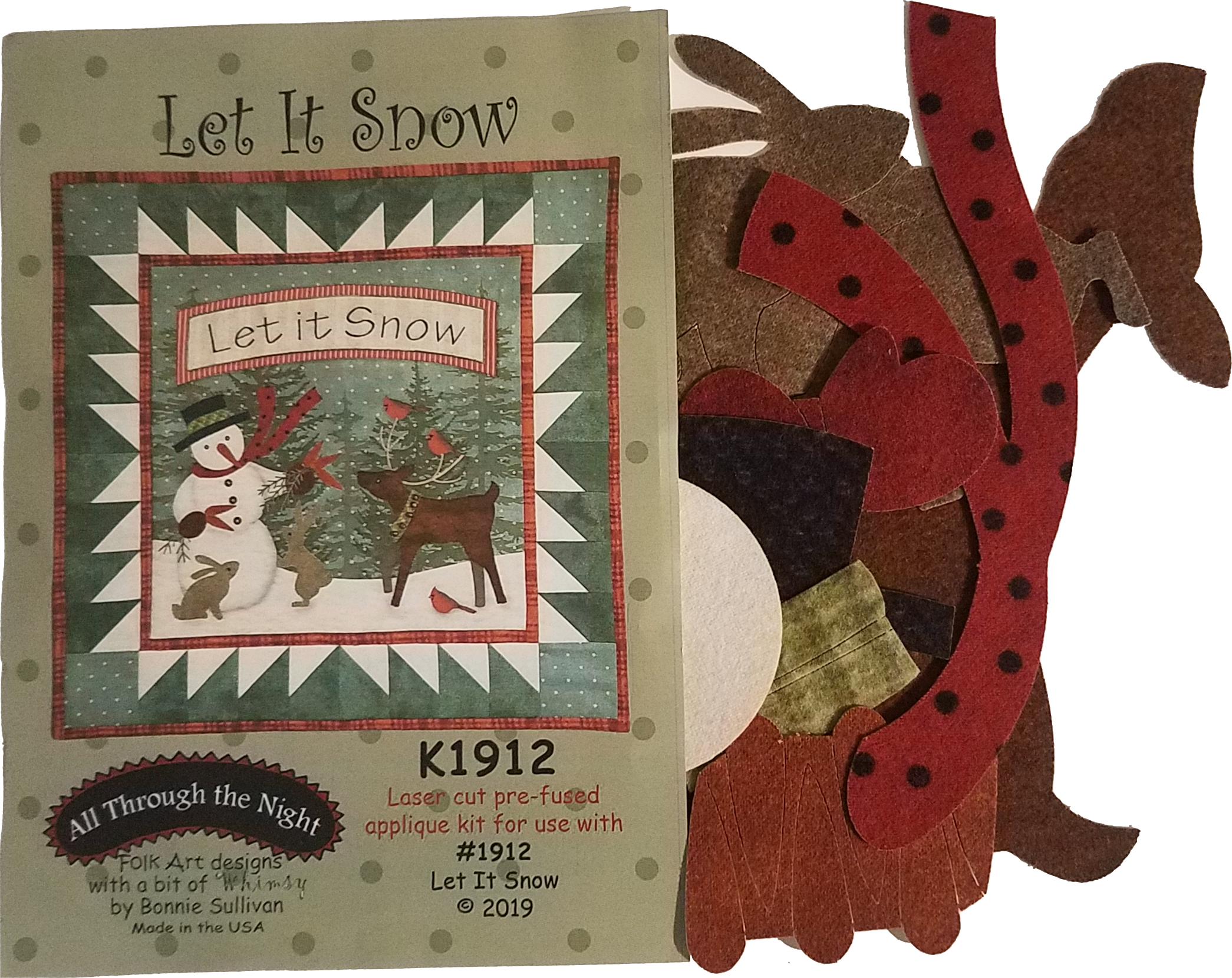 All Through The Night - Wholesale Craft sewing kit - KA1912 Let It Snow! Applique Pieces0