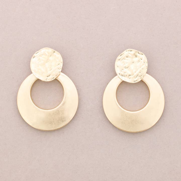 Brincos de Medalha de Metal Pendente Círculo por atacado de Sonata