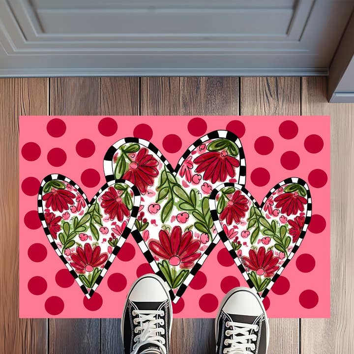 Heart Filled with Flowers Rug Floormat for wholesale by Baxter & Me