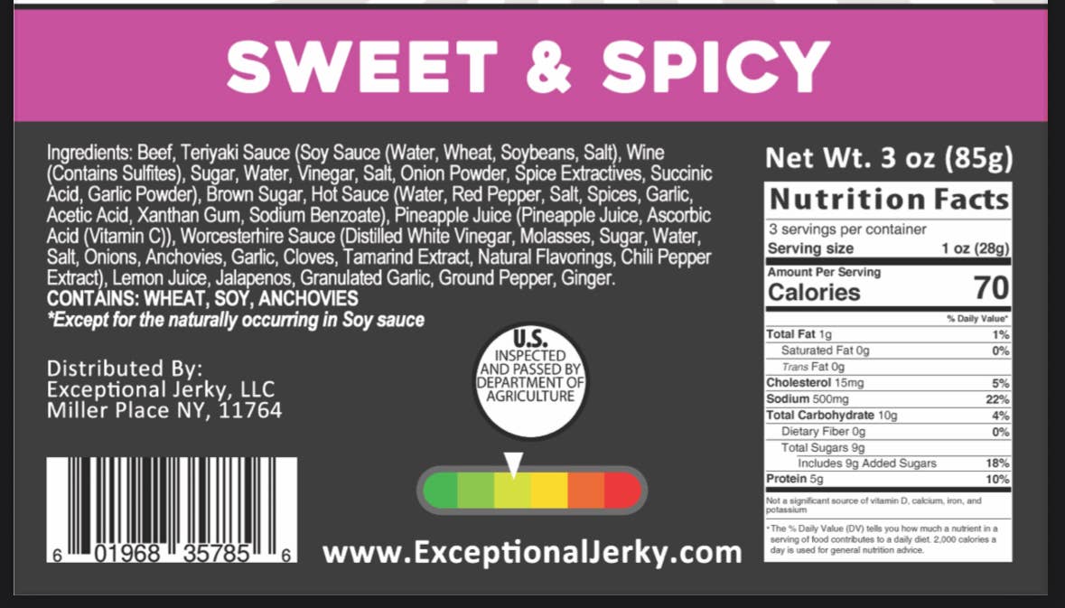 Exceptional Jerky LLC - Wholesale Jerky - Sweet & Spicy 2