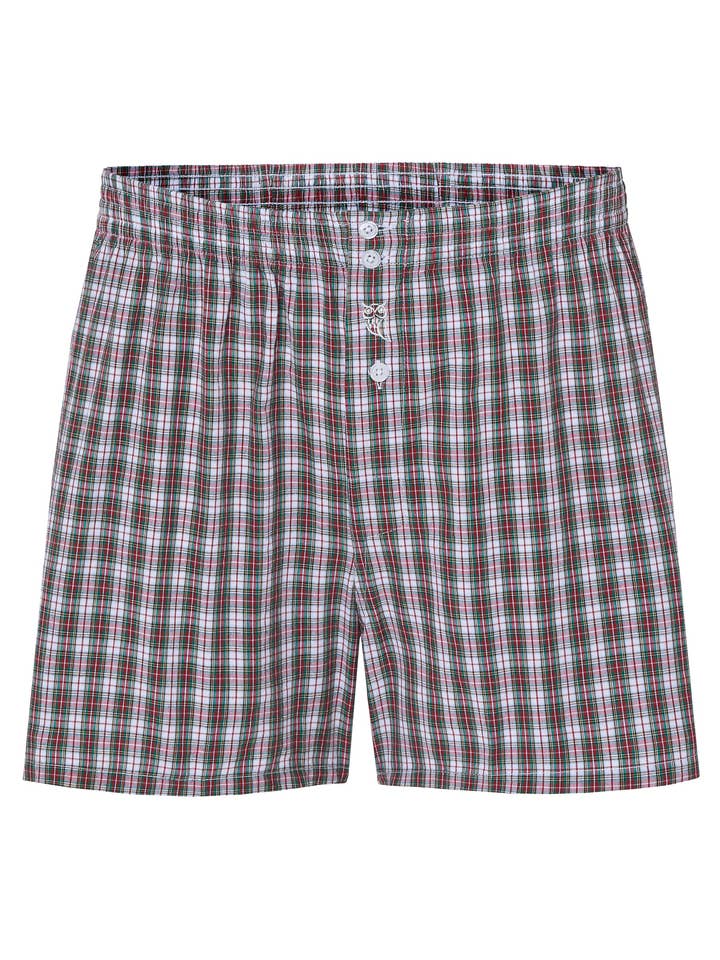 Boxer Briefs for Men's Checkered Fabric - Green 6316 for wholesale by El Búho Nocturno