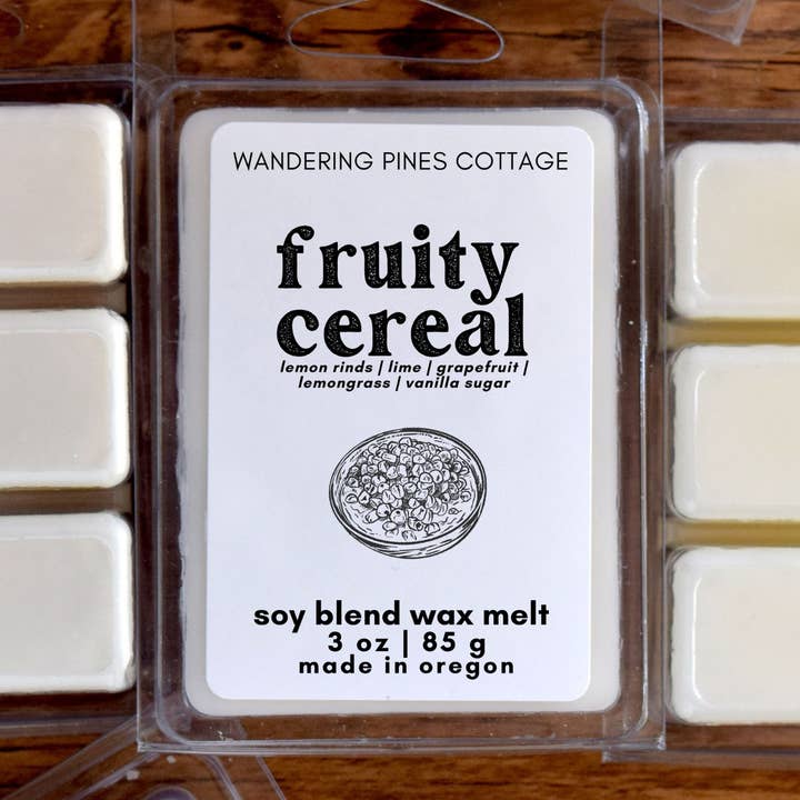 Fruity Cereal Wax Melts Clamshell - 3 oz for wholesale by Wandering Pines Cottage