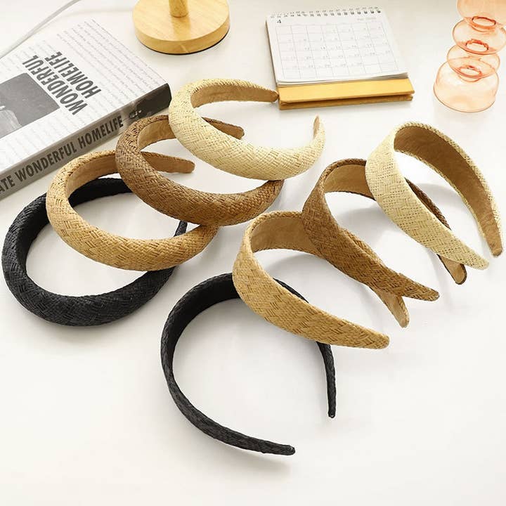 ACCITY - Wholesale Fashion Headband - Women's - 2024 FASHION RAFFIA TEMPERAMENT HEADBANDS_CWAHA11648