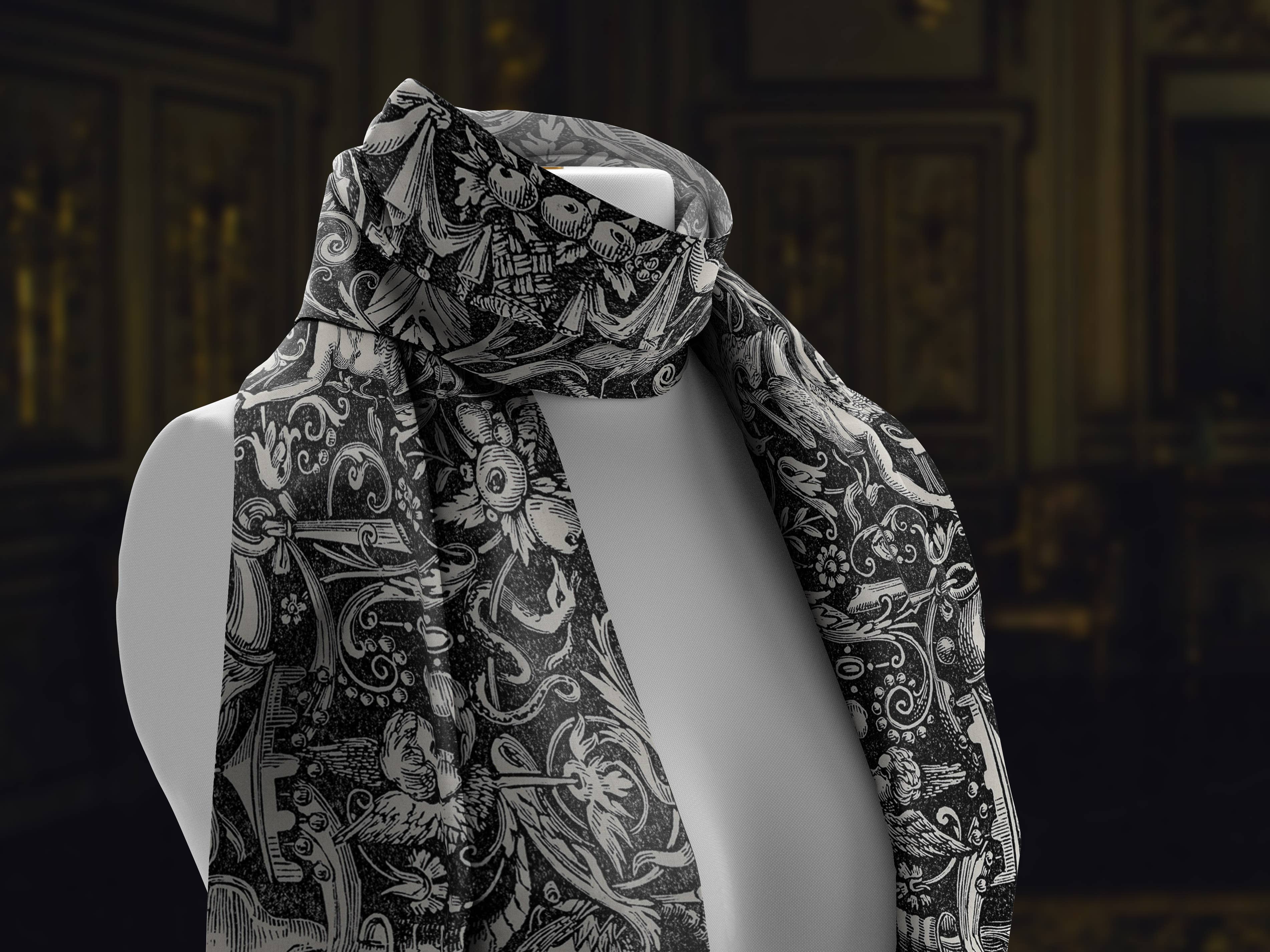 Ebon et Noir LLC - Wholesale Scarf - Women's - Satyr Dance, Luxurious Long Scarf/Boho Head Wrap, Made to Order, Handmade and Cruelty Free5