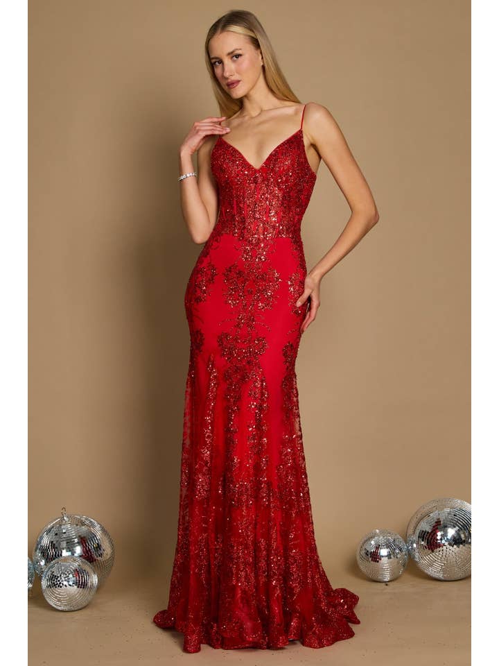 Kos Couture - Wholesale Dress - Women's - Fitted Corset Long Formal Prom Dress12