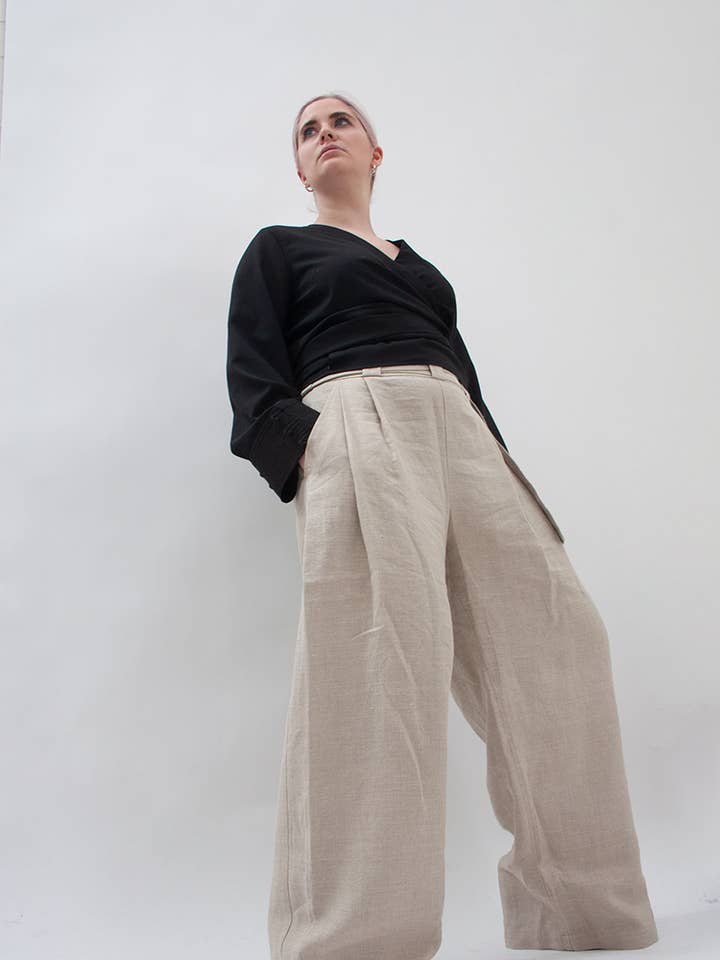 Eles vida byxor i 100 % linne för wholesale av Ida & Volta