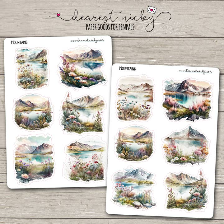 Dearest Nicky - Wholesale Sticker - Mountains Stickers - 2 Sheets