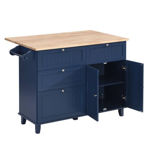 Blue Farmhouse Kitchen Island Set for wholesale on Faire8