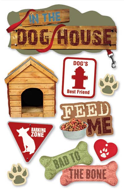Paper House Productions - Wholesale Sticker - Dog House Dimensional Stickers0