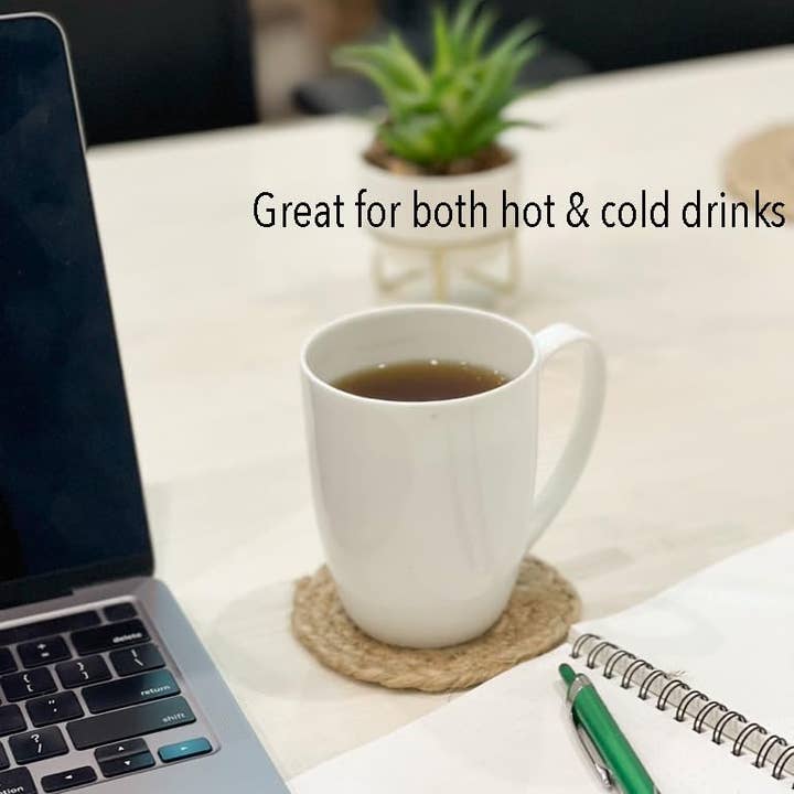 chardin home – Base de copos por atacado – Costadeira Redonda Juta Juta - Juta Natural - 4 Polegadas - Conj. de 83