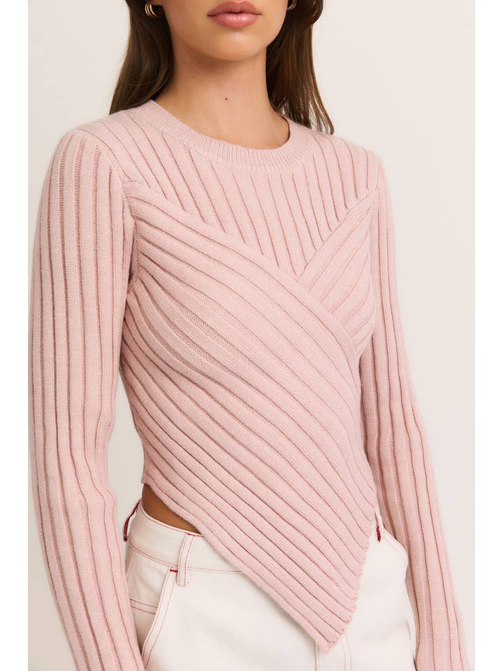 LE LIS - Wholesale Knit Sweater - Women's - Asymmetrical Hem Sweater Top