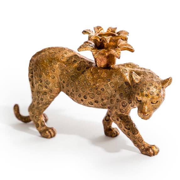 Prowling Leopard Candle Holder for wholesale by McGowan & Rutherford Ltd