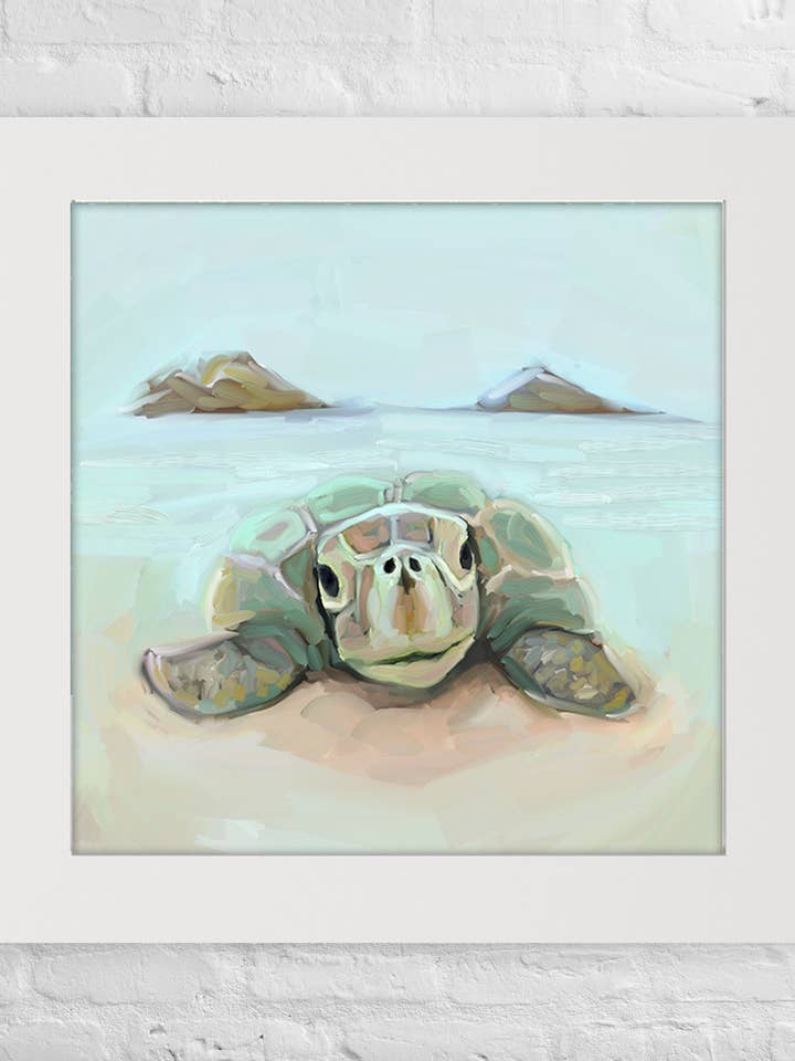 Mokulua Sea Turtle Happy Square™ for wholesale by Cathy Walters Art