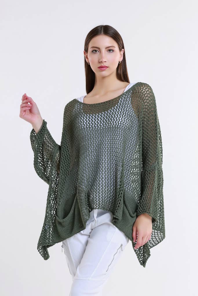 TINA Stephens Italy/Tees By Tina - Wholesale Knit Top - Women's - Lennox Open Knit Topper (BLS133)18