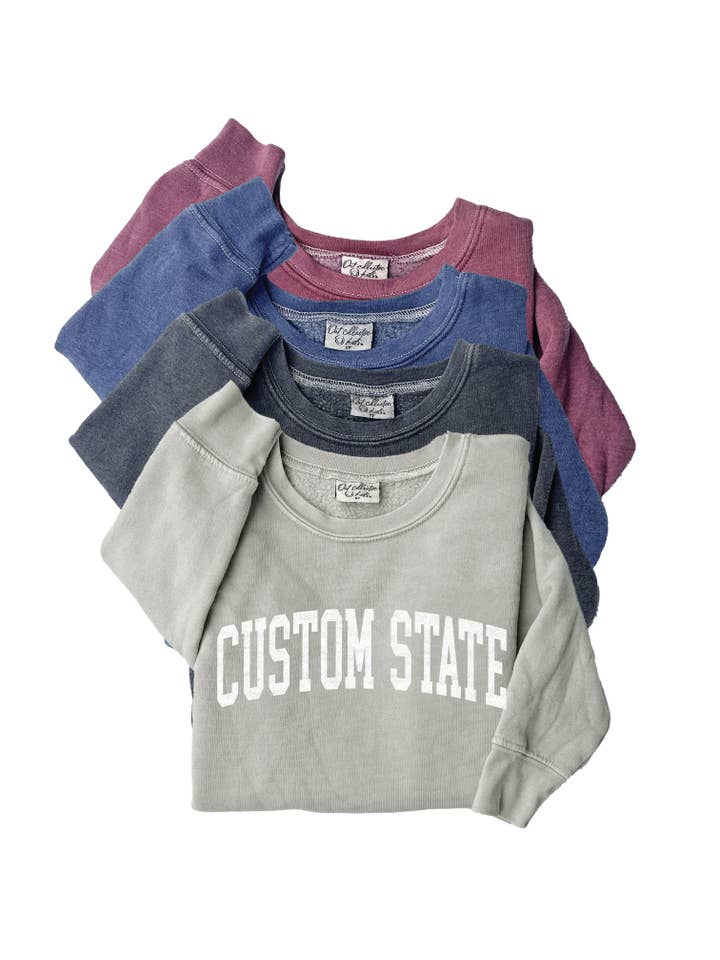 OAT COLLECTIVE - Wholesale Sweatshirt - Kids - CUSTOM STATE Toddler Mineral Graphic Sweatshirt