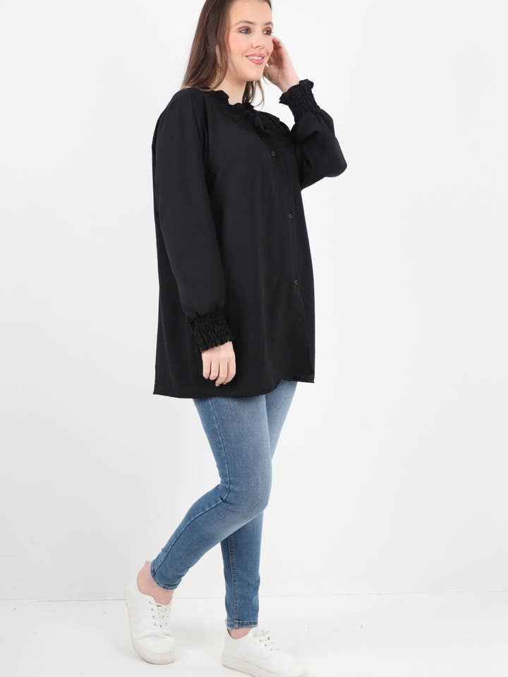 Miss Bold – wholesale Tunic – Women’s – Italian Shirred V Neck Long Sleeve Tunic Top6