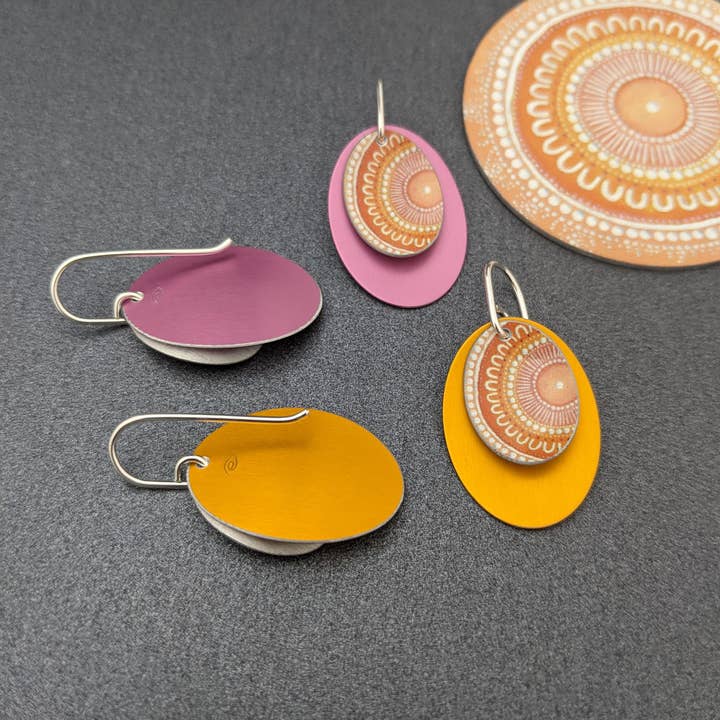 erin.k creative studio - Wholesale Dangle earrings - KOORIE TALES - Sunset Meeting double oval earrings4