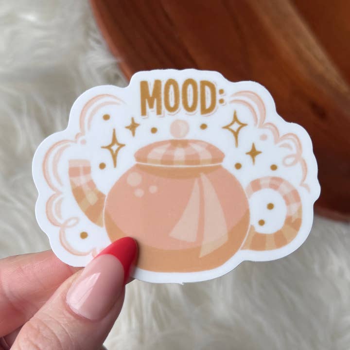 "Mood" Aesthetic Teapot Stars Sticker for wholesale by Big Moods
